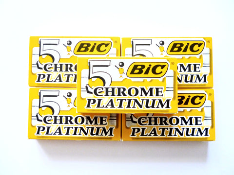 25 Bic chrome platinum double edge razor blades