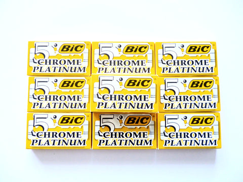 50 Bic chrome Platinum double edge razor blades