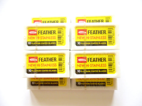 100 Feather Hi-Stainless Platinum double edge razor blades