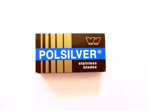 10 Polsilver stainless double edge razor blades